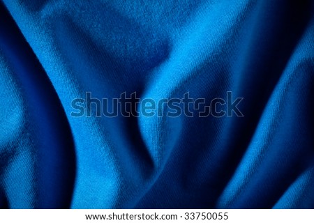 Industrialized piece of knitted blue cotton
