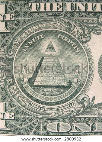 Dollar Bill Pyramid Eye close up