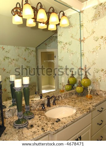 Luxury House Marble Bathroom with sink and mirror