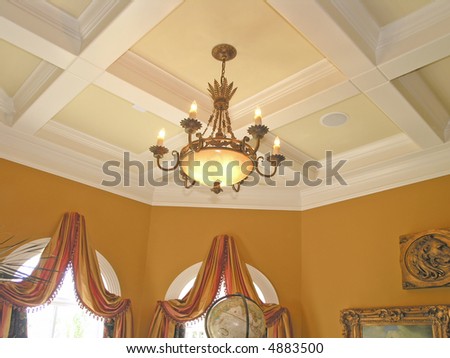 Luxury House with elegant ceiling light fixture
