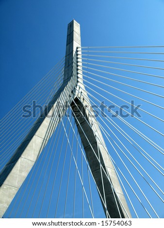 Cable Stay Bridge Wishbone and blue sky