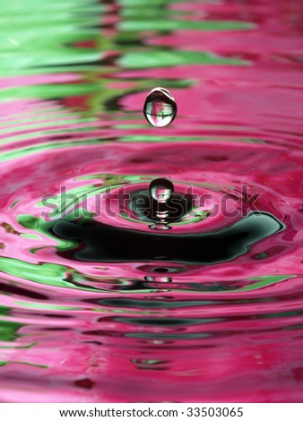 Water Droplet Ripple pink green multi drop