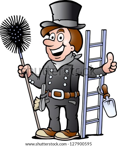 Hand-Drawn Vector Illustration Of An Happy Chimney Sweep - 127900595 ...