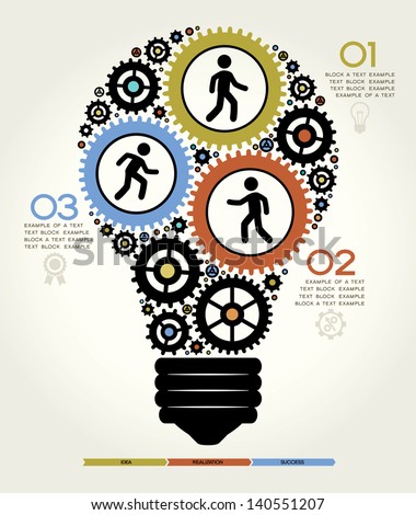 Modern Business Concept , Info Graphic Elements. Idea Lightbulb Solution.