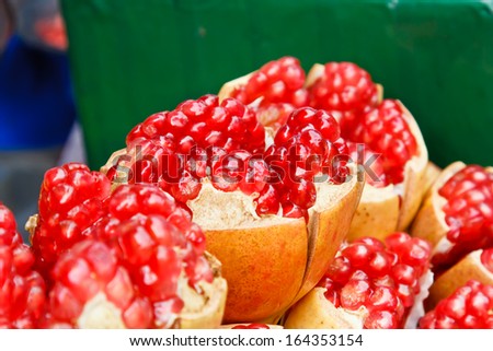 a fruit Ripe pomegranates background