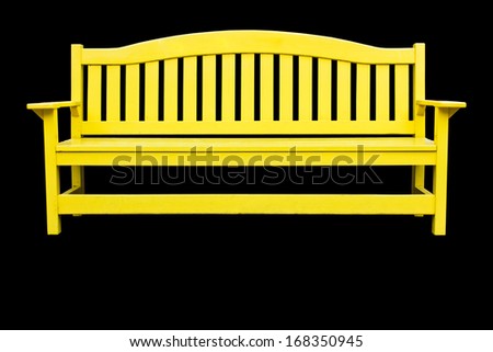 yellow Wooden chair on isolated background with path