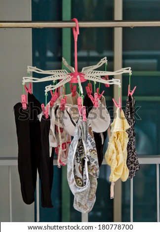 underwear set hanging on hanging