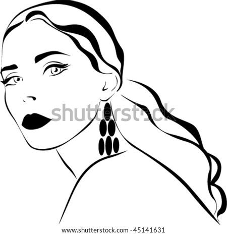 Vector Beautiful Woman Face. - 45141631 : Shutterstock