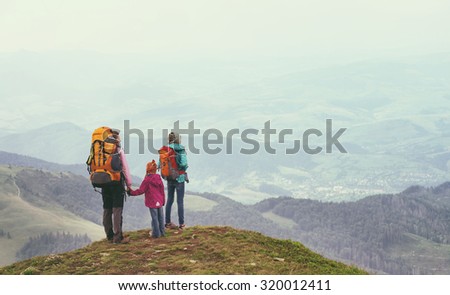 Similar – Image, Stock Photo Children climb a hill in the forest