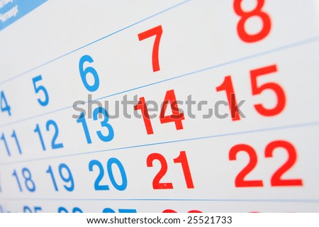background made of calendar numbers with small depth of field