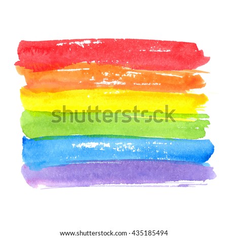Rainbow texture, symbol of gay pride. Vector watercolor spectrum. Hand drawn paint strokes isolated on white background Сток-фото © 