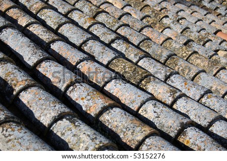 Fund or texture of old tiled roof