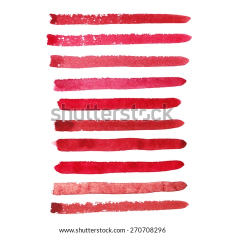 Set of marsala color brush strokes