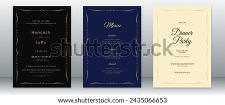 Luxury wedding invitation card template design dark background