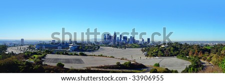 Panoramic Stitch Velvia: Downtown Los Angeles California USA