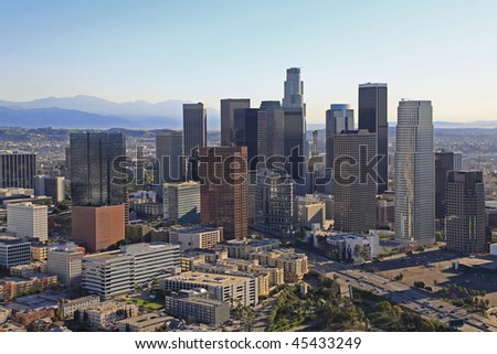 Aerial Panoramic Stitch: Downtown Los Angeles California USA