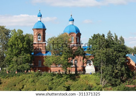 Orthodox Church of the Nativity of the blessed virgin Mary in the village of Rozhdestveno (Leningrad region, Russia)