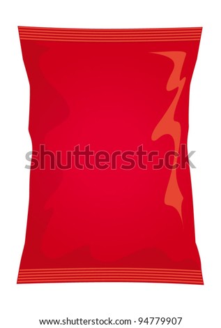 Vector Visual Of Red Foil / Plastic / Paper Bag / Packet / Packaging ...