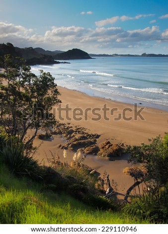 Sand, Rock and Surf at Bay of Islands, North Island, New Zealand