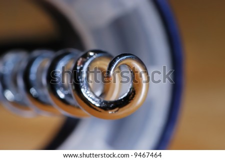 Macro  of a wine bottle opener (corkscrew)