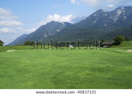 Golf green in the alps.