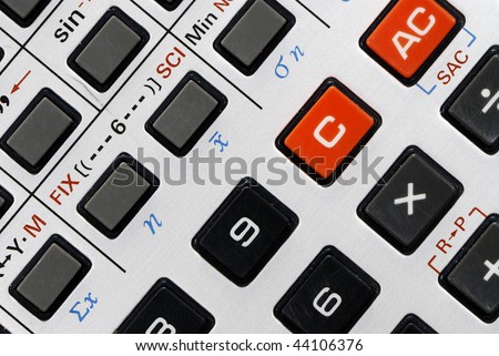 Closeup of a scientific calculator
