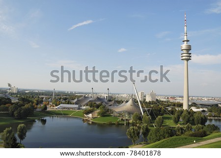 MUNICH, GERMANY - SEPTEMBER 17: Olympia park on September 17, 2007 in Munich, Germany. The park and the stadium were built 1972 for the Olympic summer games and has up to 4 million visitors per year.