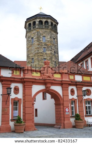 Church tower of the old palace in Bayreuth