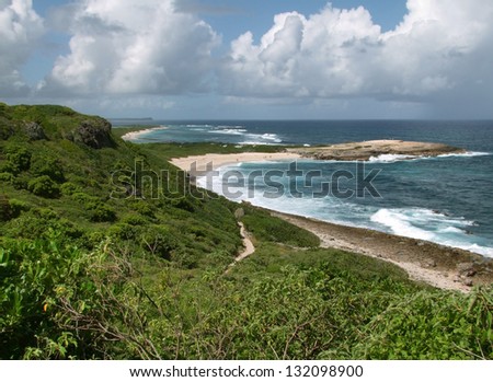 idyllic coastal scenery on a caribbean island named Guadeloupe