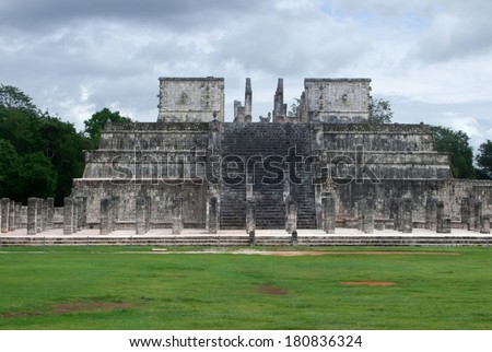 Temple of the Warriors in Chichen the Itza archaeological site in Yucatan, Mexico