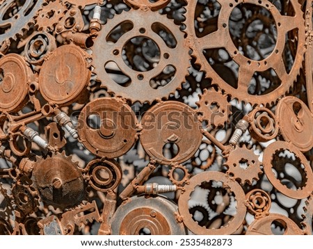 Similar – Image, Stock Photo Piece of rusty metal texture with corroded paint