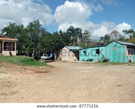 poor woden cabins at the Dominican Republic, a island of Hispanola wich is a part of the Greater Antilles archipelago in the Carribean region
