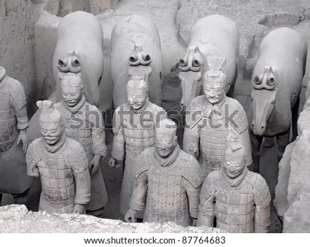 detail of the Terracotta Army in Xian (China)