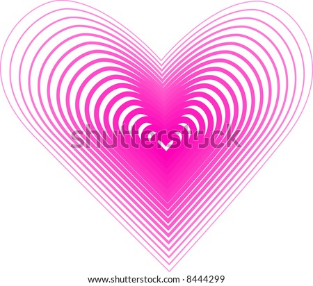 Pink Line Heart Stock Vector Illustration 8444299 : Shutterstock