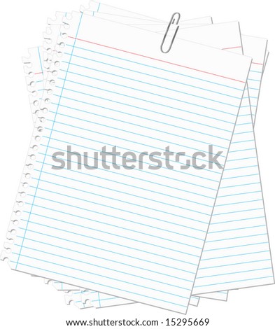 Sheets Of Paper With Paper Clip Vector - 15295669 : Shutterstock