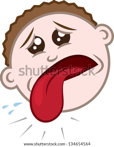 Tongue Sticking Out With Disgusted Face Stock Vector Illustration ...