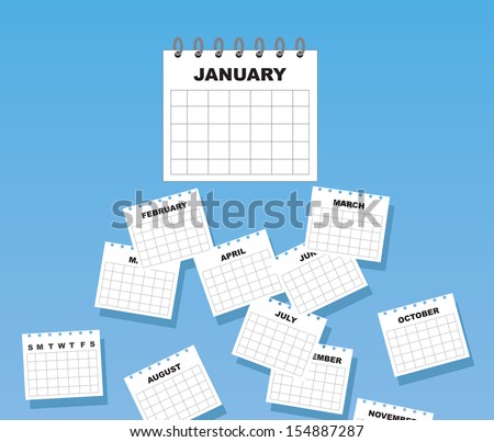 Calendar with months of the year falling 