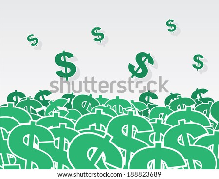 Large pile of dollar signs 