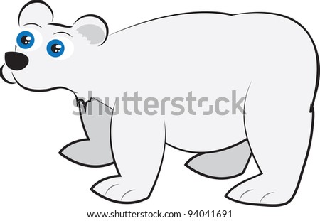 Isolated Cartoon White Polar Bear Standing Stock Vector Illustration ...