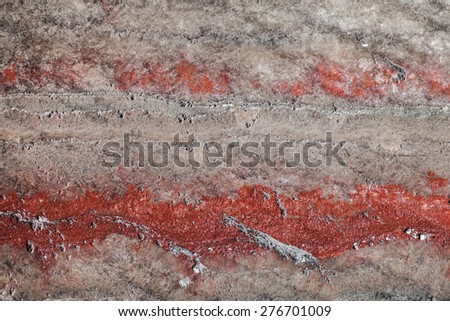 multicolor fragment of wall in potassium salt mine