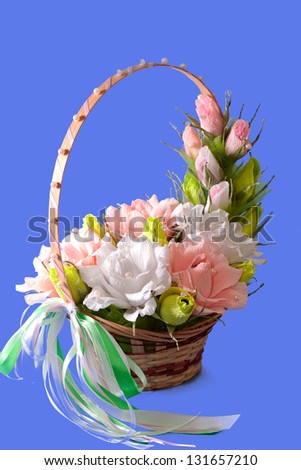 Baskets of flowers from candy