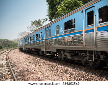 MAE TAN NOI, THAILAND - MARCH 22 2015: Remote train station Mae Tan Noi on one of the hottest recorded days in Northern Thailand.