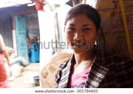 CHIN STATE, MYANMAR - JUNE 18 ,2015: A girl in the recently opened for tourists Chin State Mountainous Region, Myanmar (Burma)