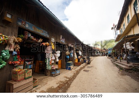 CHIN STATE, MYANMAR - JUNE 18 2015: Town view of Falam in the recently opened for tourists Chin State Mountainous Region, Myanmar (Burma)