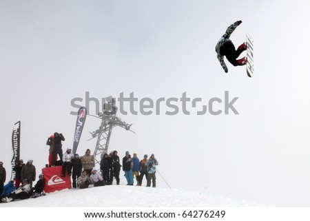 VANCOUVER - MARCH 28: Quiksilver Showdown Over The City Snowboarding Competition on March 28, 2009 in Vancouver, Canada