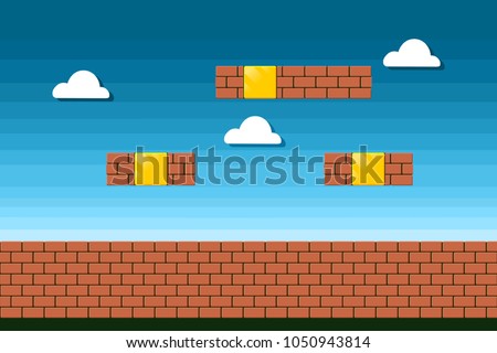 Old device display classic style entertainment. Arcade brick style background. vector design.