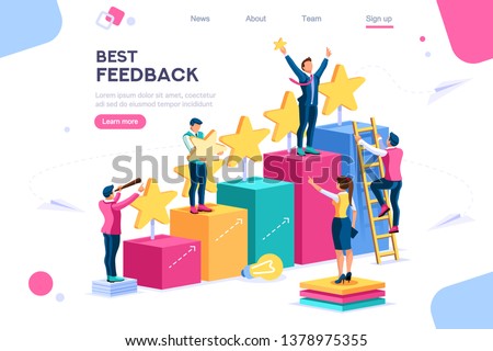 Grow Competition Score icons, simple set. App score, Win points Performance. Conceptual best feedback comment. Work for Satisfaction signs. Feedback Infographic symbols, line score icon. Colorful set