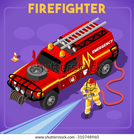 Firefighters with Hydrant Set Interacting People Unique Isometric Realistic Poses NEW bright palette 3D Flat Vector Icon Set Illustration JPEG JPG EPS 10 Image Drawing AI Object Picture Graphic Art
