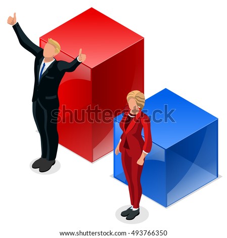 Election winner President trump infographic. Usa Us Republican party winner candidate convention. President trump vector icon. Flat isolated winner trump concept tribune president pedestal