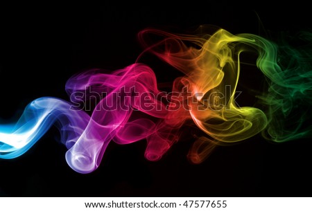 Colorful rainbow smoke